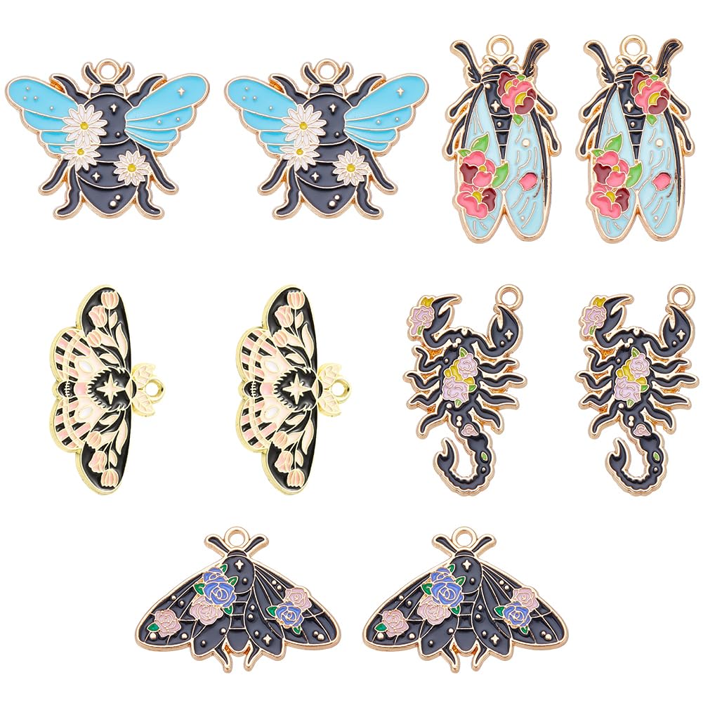 Breloques animal volant en alliage métallique et émail fin pour bijoux raffinés