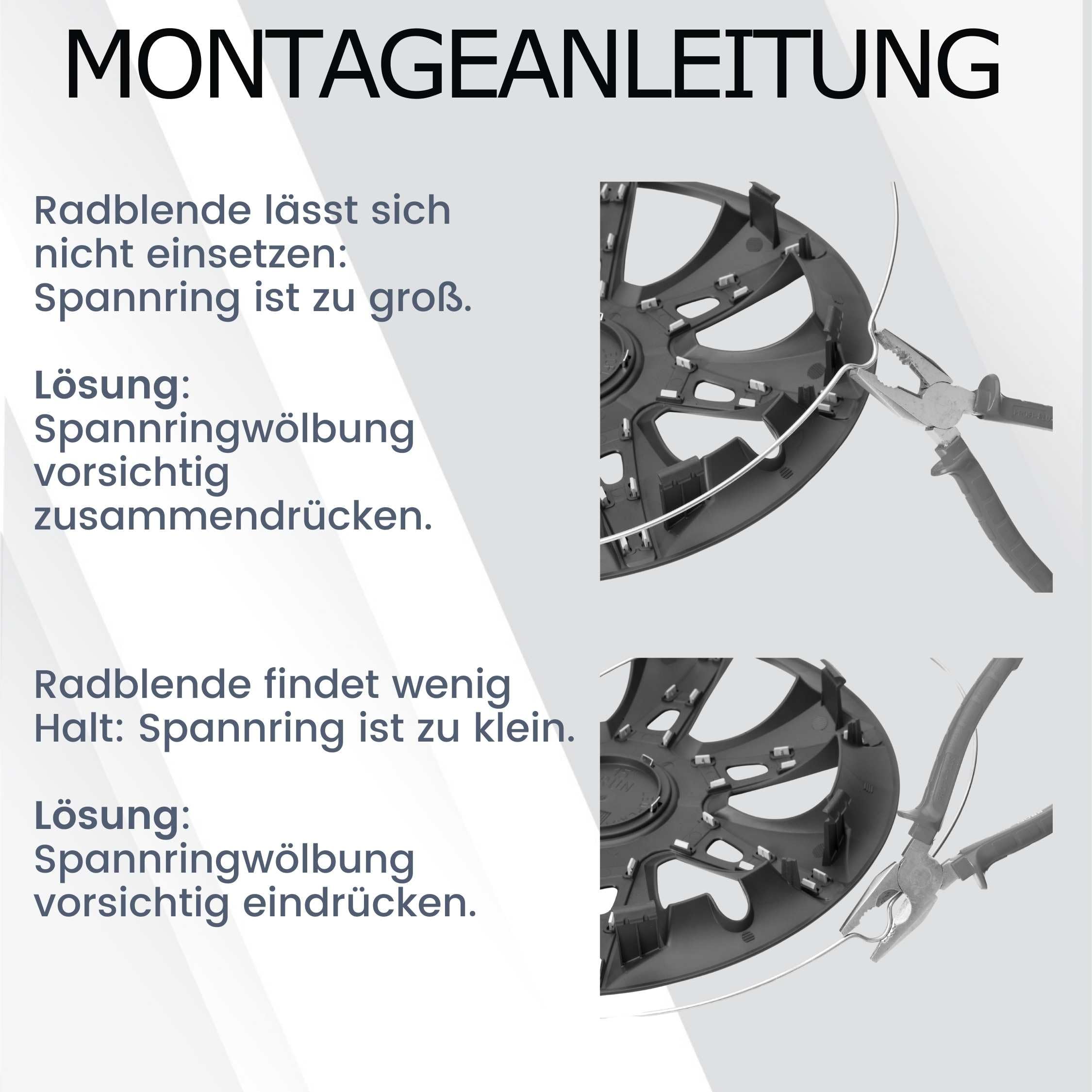Radkappen 16 Zoll Schwarz Radzierblenden 4er-Set Meridi für Stahlfelgen | Zierkappen, Radblenden & Felgenabdeckung, rostfrei & witterungsbeständig, einfache Clip-Montage, für die meisten Automarken