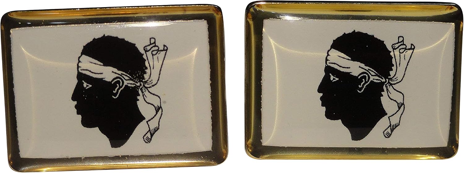Corsican Flag Cufflinks, Lapel Pins, Tie Bars, Earrings, Jewelry and Accessories