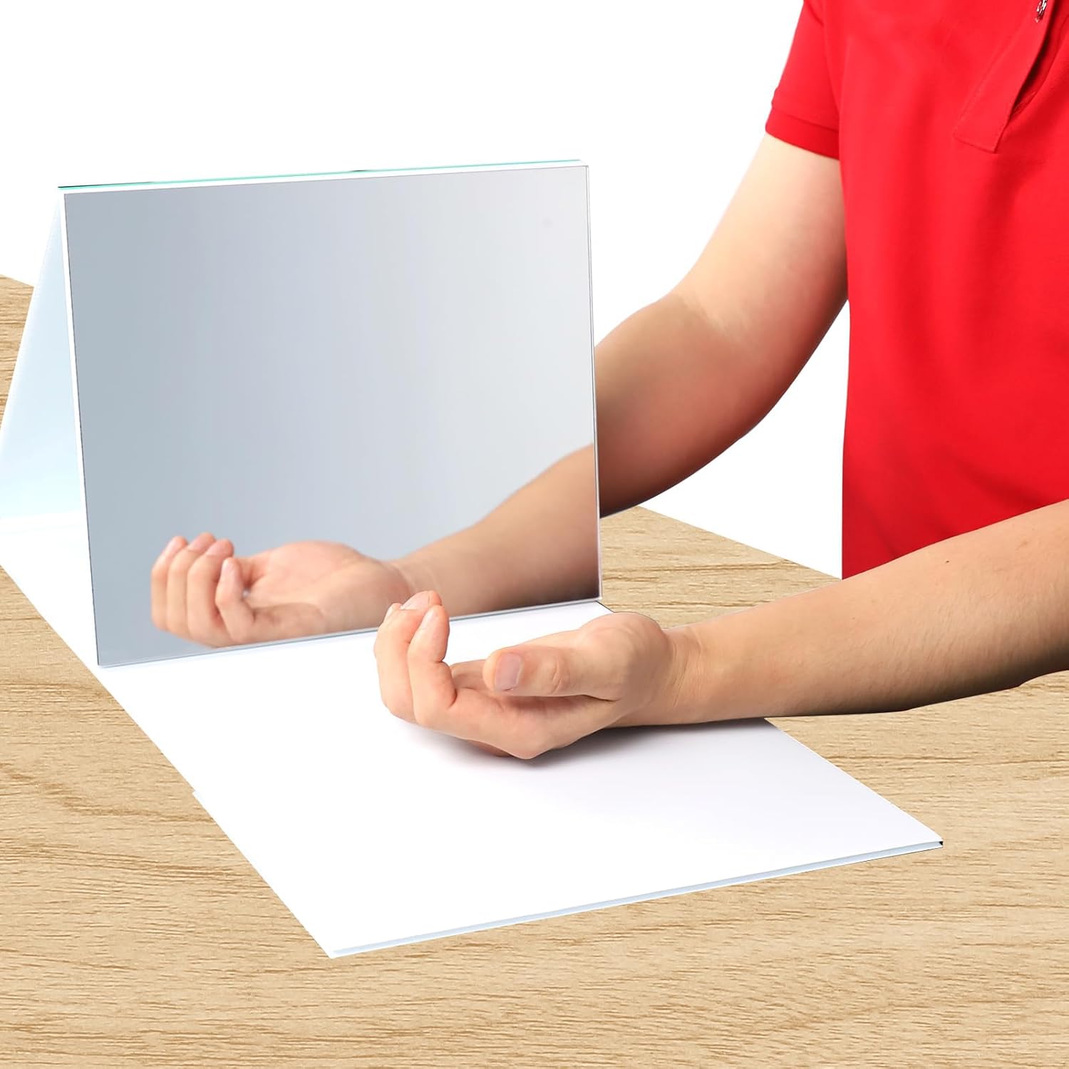 2 Pack Mirror Therapy Box Foldable for Stroke Rehabilitation with Storage Bag, 11.02 * 11.81'' Clear Large Visual Range Lightweight and Portable, Folding and Adjustable for Hand and Arm Exercise