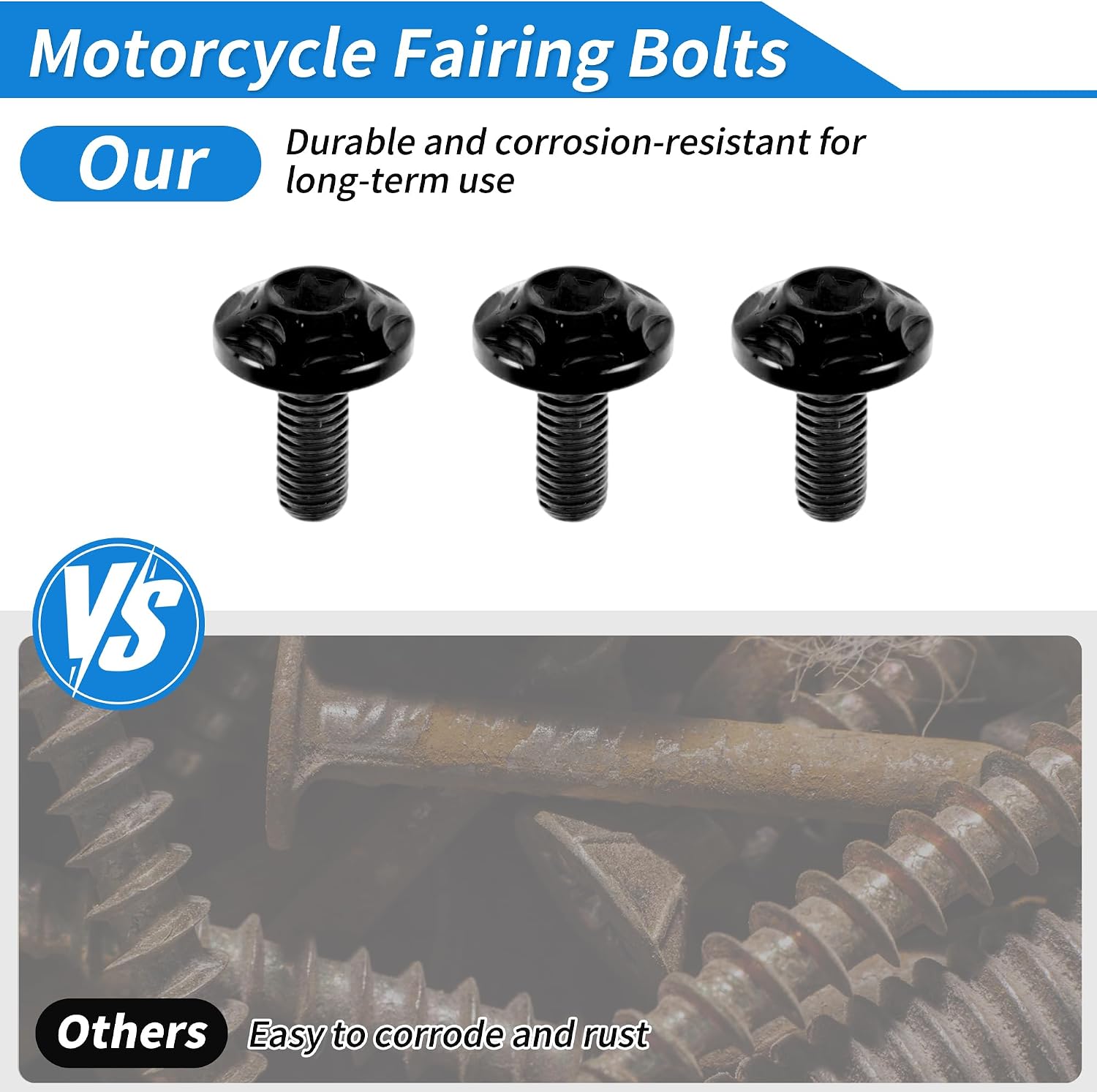 Windshield Bolts for Harley Street Glide FLHX 2006-2013 3 Pcs Screws (M6*15mm) 3 Pcs Washers Titanium Alloy Black