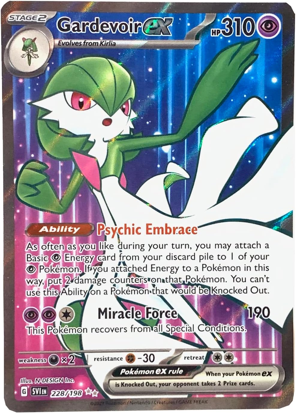 Pokemon - Gardevoir ex 228/198 - Scarlet & Violet - Ultra Rare - Holo Full Art