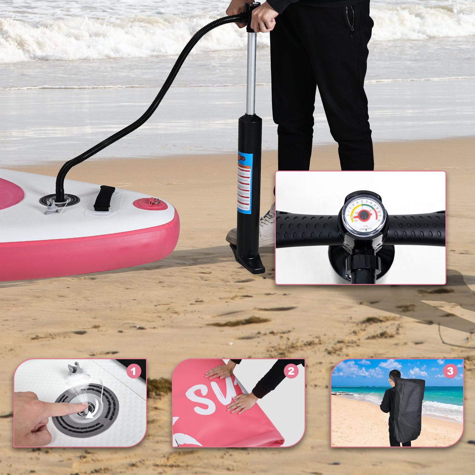 YU YUSING Tavola Sup Gonfiabile 320/335 cm, Sup Gonfiabile Adulti, Paddle Board Gonfiabile, Sedile da Kayak, Pagaia in Alluminio, Pompa, Adatta a Tutti i Livelli di Abilità, Fino a 150 kg