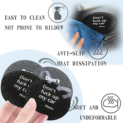 Miniatura 4 de LUMQCCBD021BL-2 posavasos para automóvil, 2 portavasos para automóvil, ajuste universal, negro, LUMQCCBD021BL-2 unidades