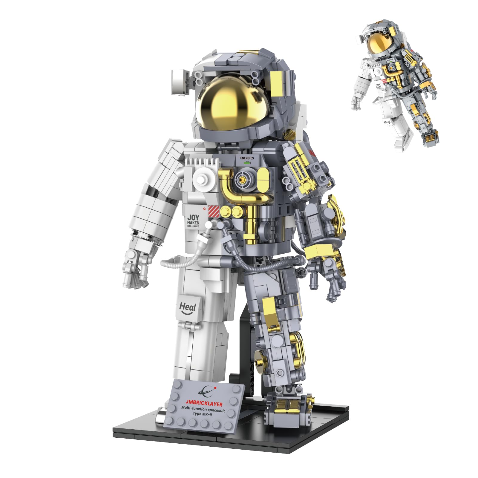 Brihappen Mechanical Spaceman Building Block Set, Space Astronaut Building Block Sets for Adults Educational Spaceman Toy