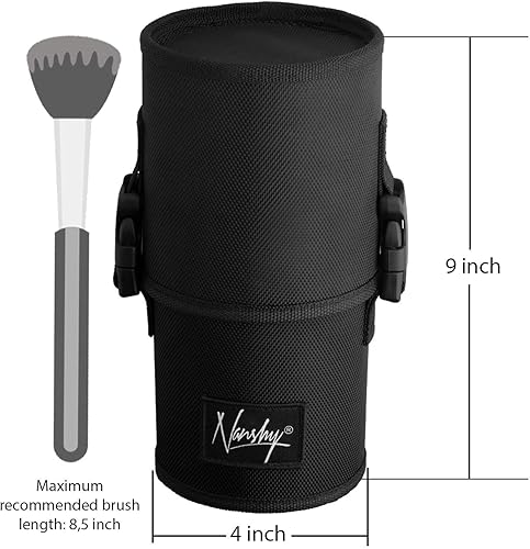 Miniatura 2 de Nanshy Soporte para brochas de maquillaje de viaje con tapa, grande, estuche para brochas de maquillaje para MUA - Bolsa organizadora de brochas de
