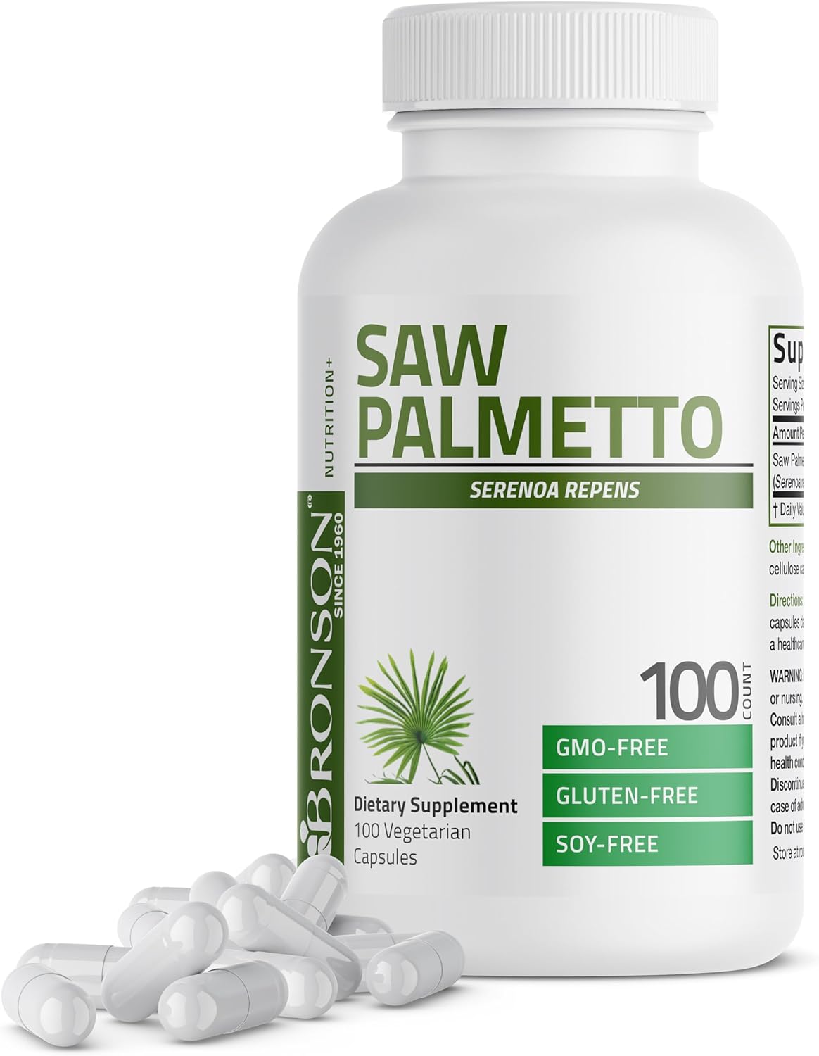 Bronson Saw Palmetto Extra Strength Supports Healthy Prostate Function & Urinary Health Support - Non GMO, 250 Vegetarian Capsules