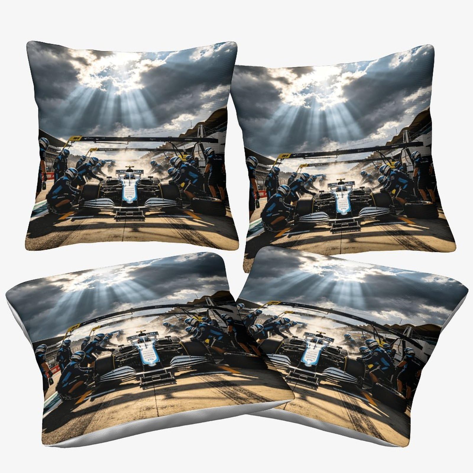 3U6c4m9k Formulaa Racing-8 40X40cm, 4 Pcs Cushion Cover Decor, Pit Stop Pillowcases, Microfiber Formulaa Racing Themed Throw Pillow Case Pillow Cover For Sofa Couch Bedroom