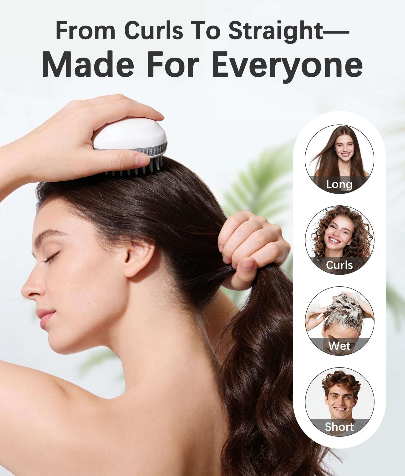 Cepillo de champú masajeador de cuero cabelludo, paquete de 2, limpiador de cuero cabelludo de silicona para uso húmedo y seco, masajeador de cabello para el crecimiento del cabello, elimina