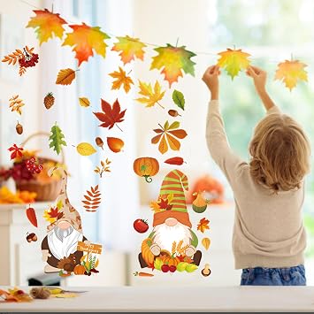 93PCS Autumn Home Decor - Autumn Stickers, Window Stickers for Glass