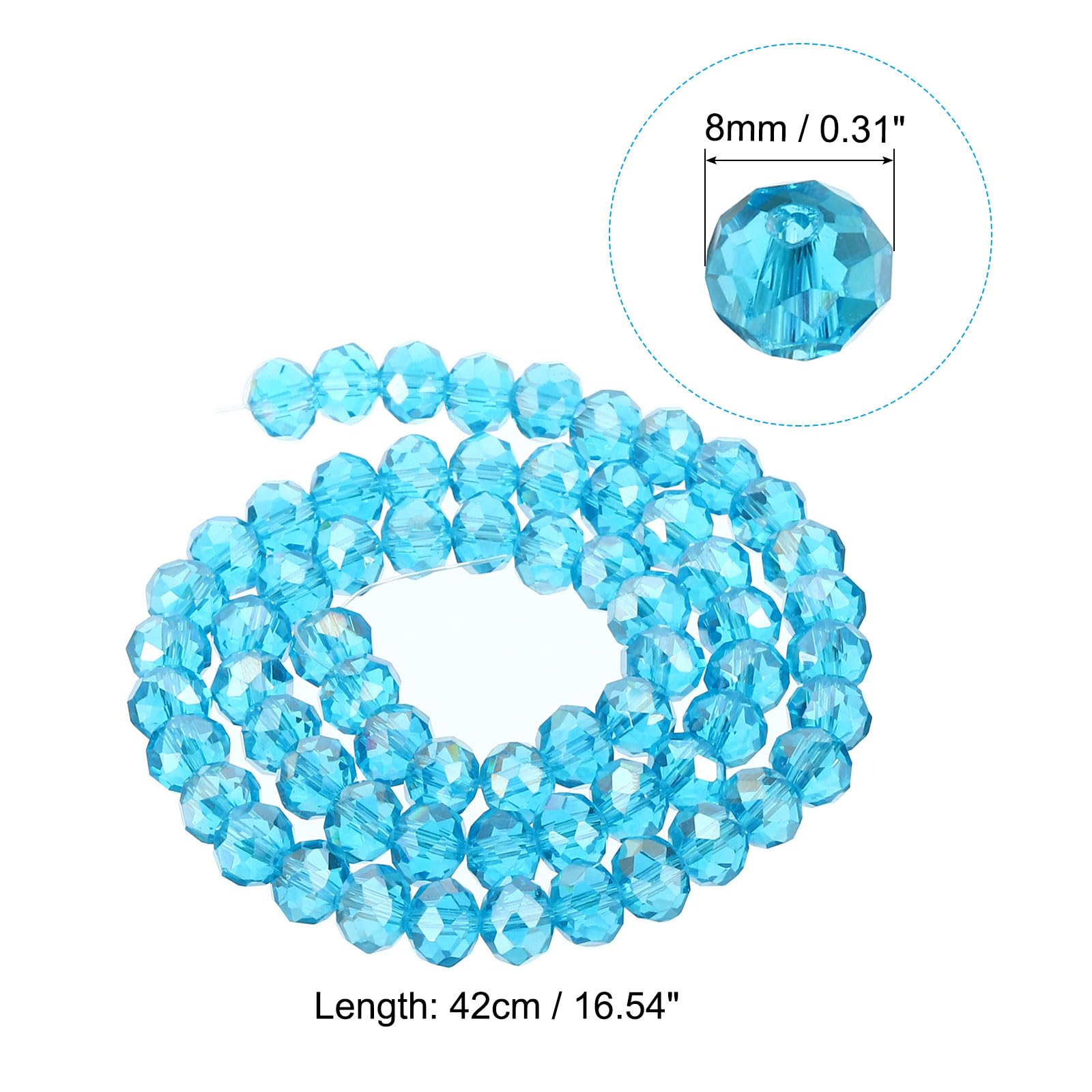 PATIKIL 8 mm Briolette Rondelle Glass Beads - Image 2