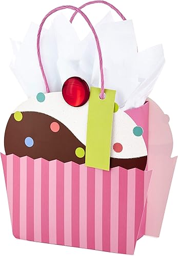 Miniatura 6 de Hallmark Bolsa de regalo pequeña de 5 pulgadas con papel de seda (cupcake) para cumpleaños, día de la madre, baby showers, despedidas de soltera o