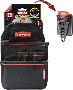 Electrician Tool Pouch, 10 Pockets Tool Belt Pouches with Quick Release Belt Clip, Utility Mini Tool Organizer Pouch for Carpenter, Construction, Technician