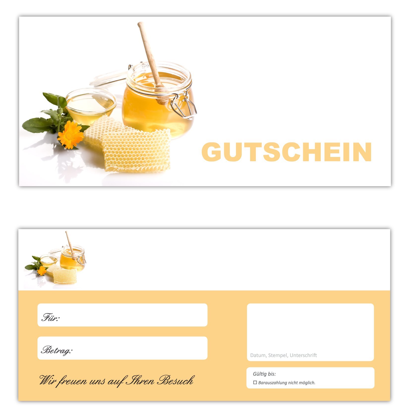 200 Geschenkgutscheine (Honig-666) - Ein schönes Produkt für Ihre Kunden Gutscheine Gutscheinkarten für Bereiche wie Gastronomie, Restaurant, Weinhandel, Getränkehandel, Freizeit, Wellness, Feier, Geschenk, Gaststätte und vieles mehr