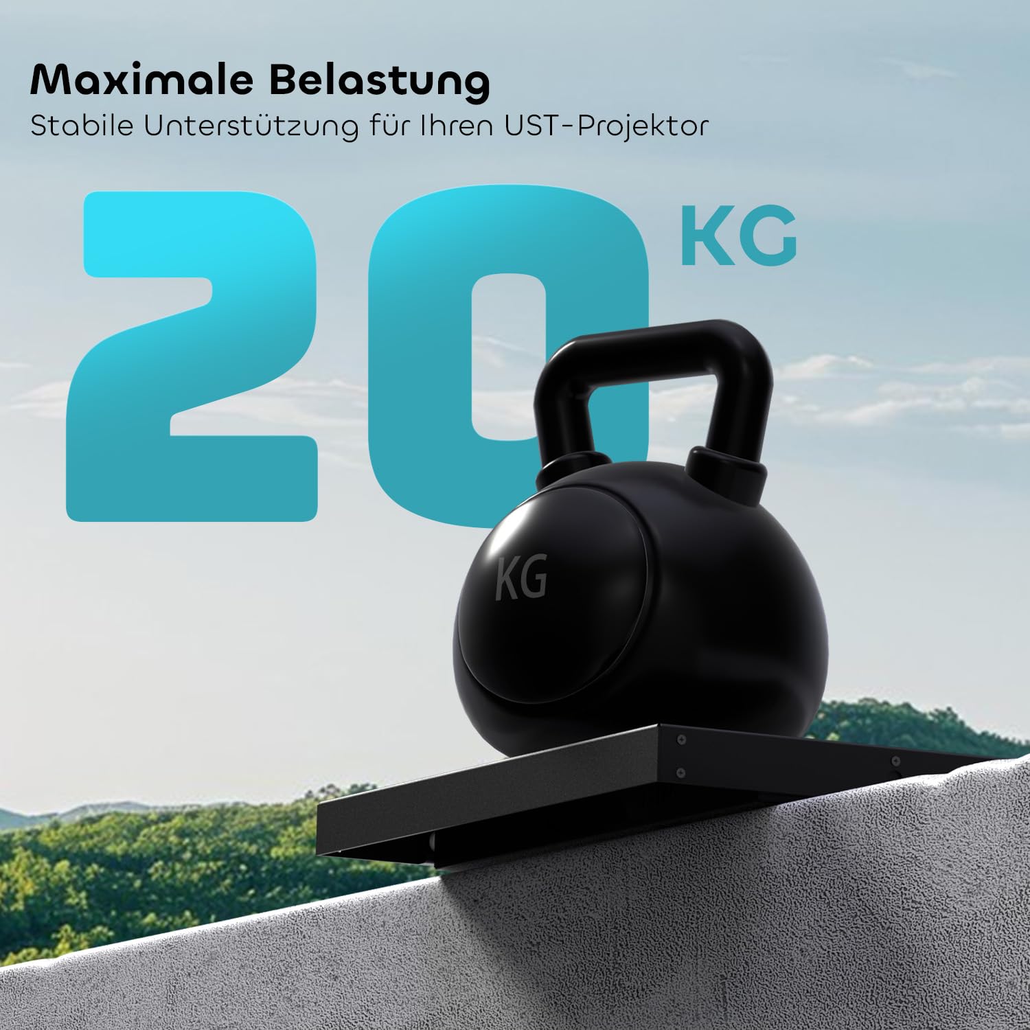 Motorisierte Schiebeablage für Ultrakurzdistanz Beamer, 80"-150" Erweiterbar, Automatisch Einziehbar Teleskopablage, Synchronisation mit Projektorleistung, Works with Any TV Cabinet