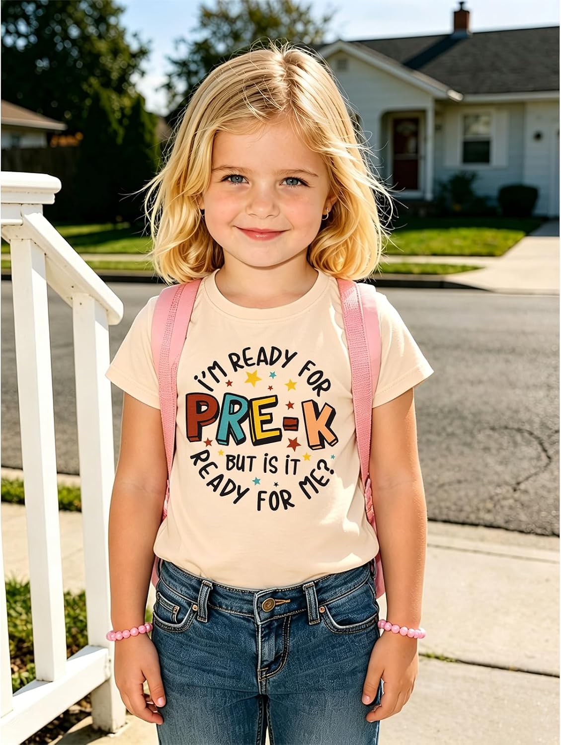 GLIGLITTR Pre K Shirts Toddler Girls Boys First Day of Pre-K T-Shirt I’m Ready for Pre-K Back to School Outfit Gift Tee Tops