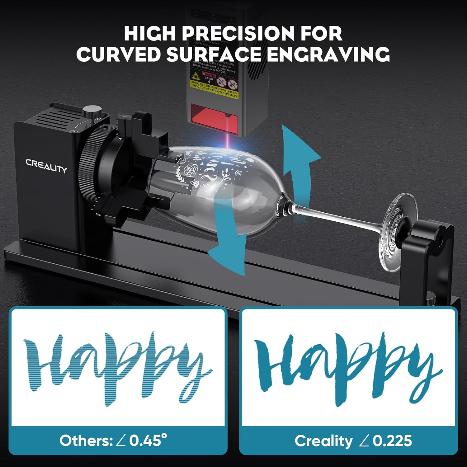 Creality Falcon 5W Laser Engraver Machine with Rotary Roller, 72w High Precision 0.06mm Laser Cutter and Engraving Machine for Wood Metal Leather Acrylic Glass, 10000mm/min, Offline Usage
