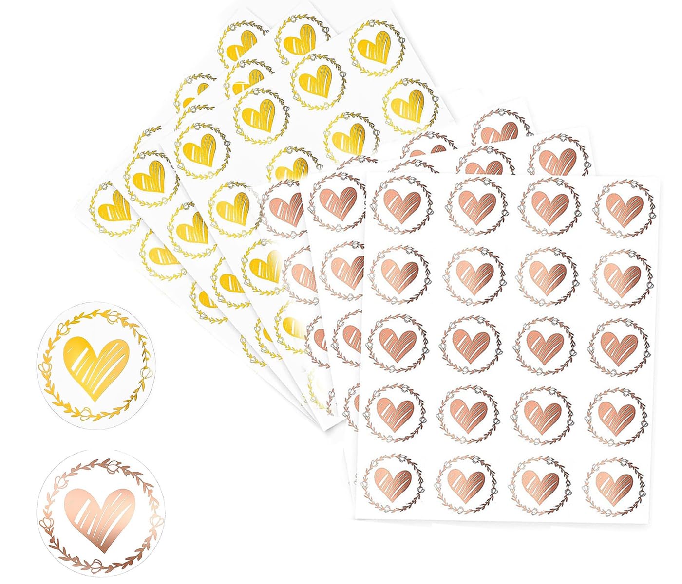 120pcs Pegatinas de Sellos de Sobre, Pegatinas Corazón Cierre Sobre, Pegatinas Autoadhesiva para Sellar Sobres para Invitaciones de Boda Manualidades,en Forma de Corazón Patrones Pegatinas（2 colores）