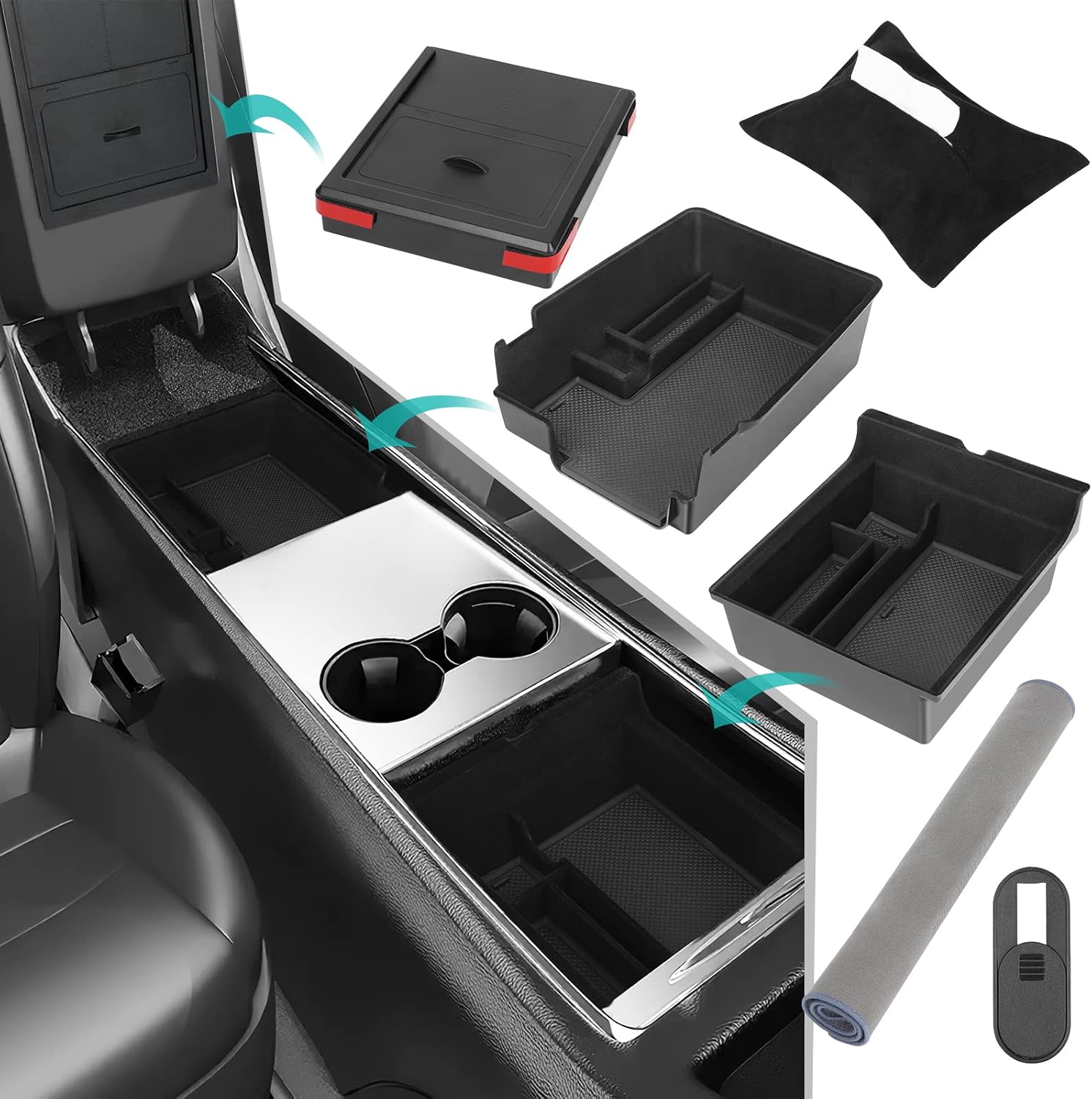 Tesla Model 3 & Model Y Center Console Organizer Accessory Kit