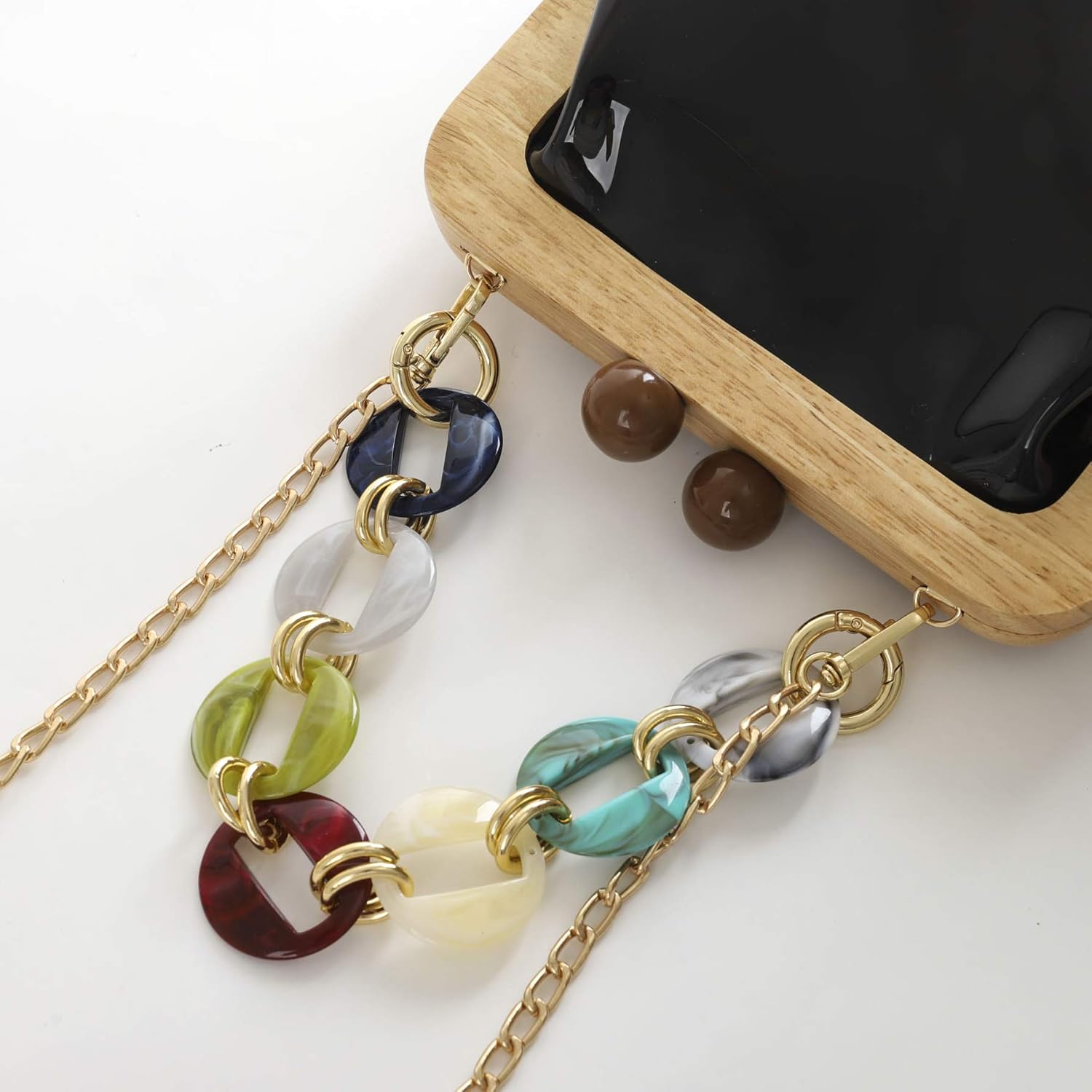 YIFEI YUSHINY Women Transparent PVC Plastic Handbag Crossbody Durable Evening Bag with Removable Acrylic Curb Shoulder Strap
