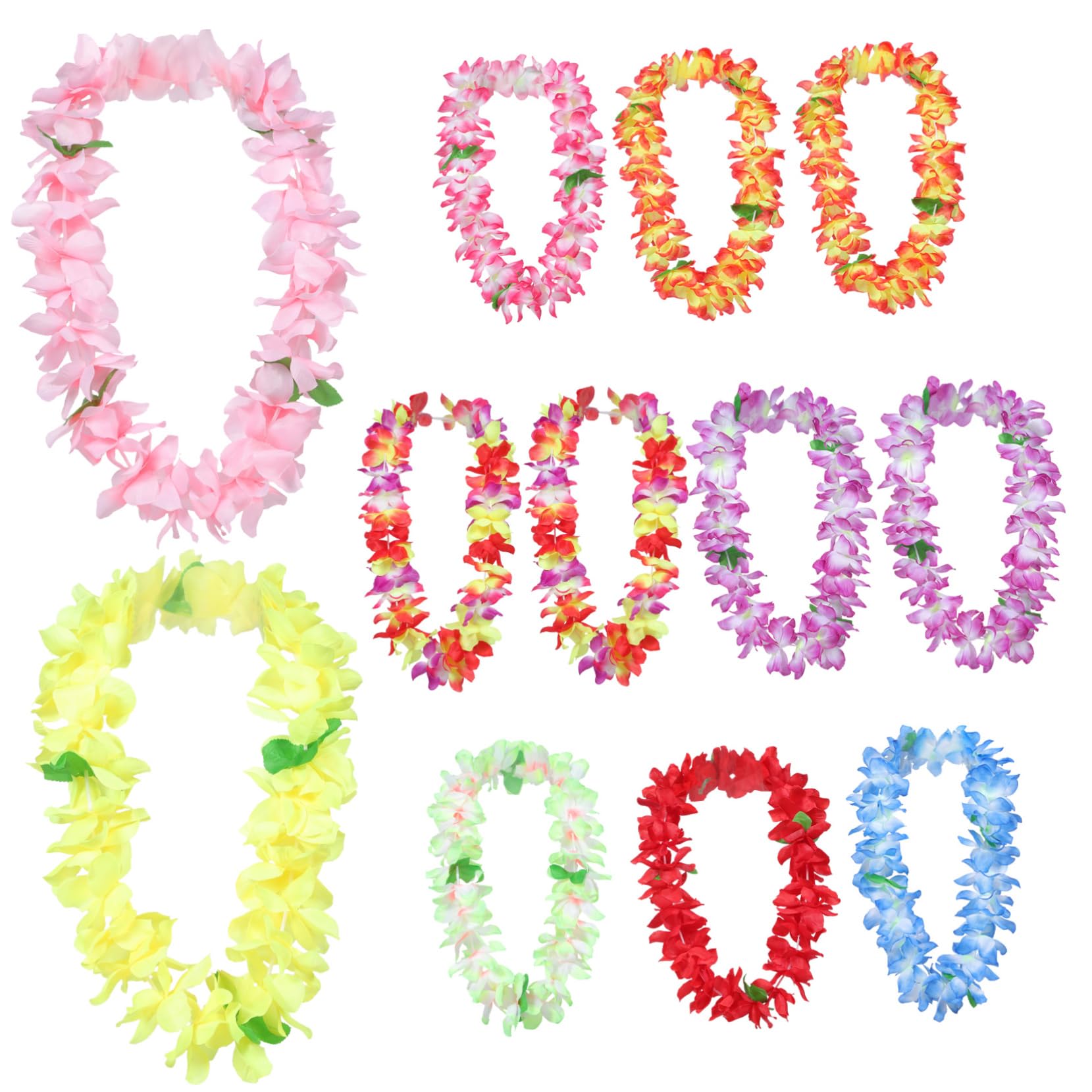 12piezas Collares Hawaianos Fiesta Unidades Collar De Guirnalda Colorida Collar Hawaiano Para Adultos