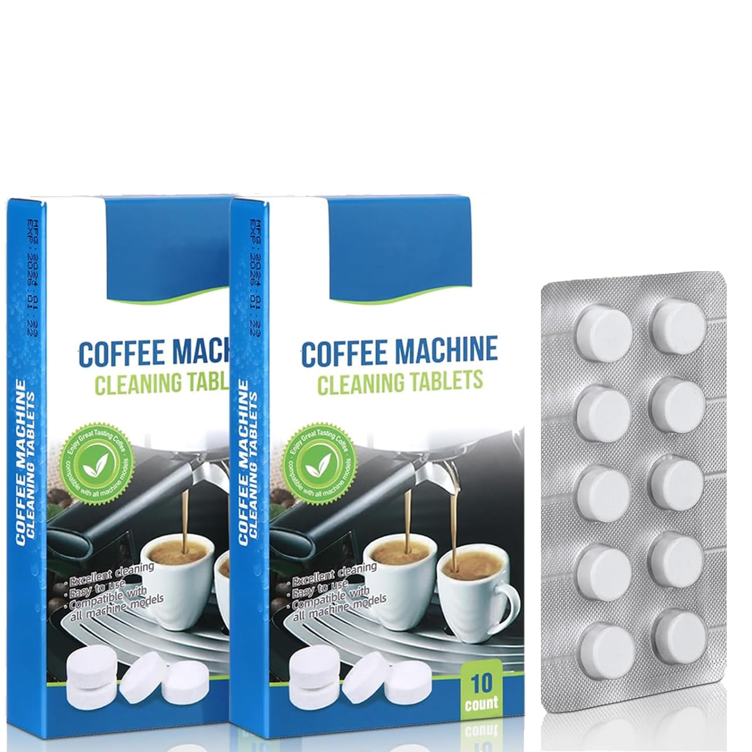 20 x 2g Espresso Machine Cleaning Tablets, Espresso Maker Descaler, Coffee Machine Cleaner Tablets, Descaling and Cleaning Tablets, for Coffee Maker Pot, Descale Drip Coffee and Espresso Machine