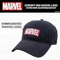 Vista 4 de Concept One Marvel Logo - Gorro ajustable de algodón para papá, negro, talla única, Negro