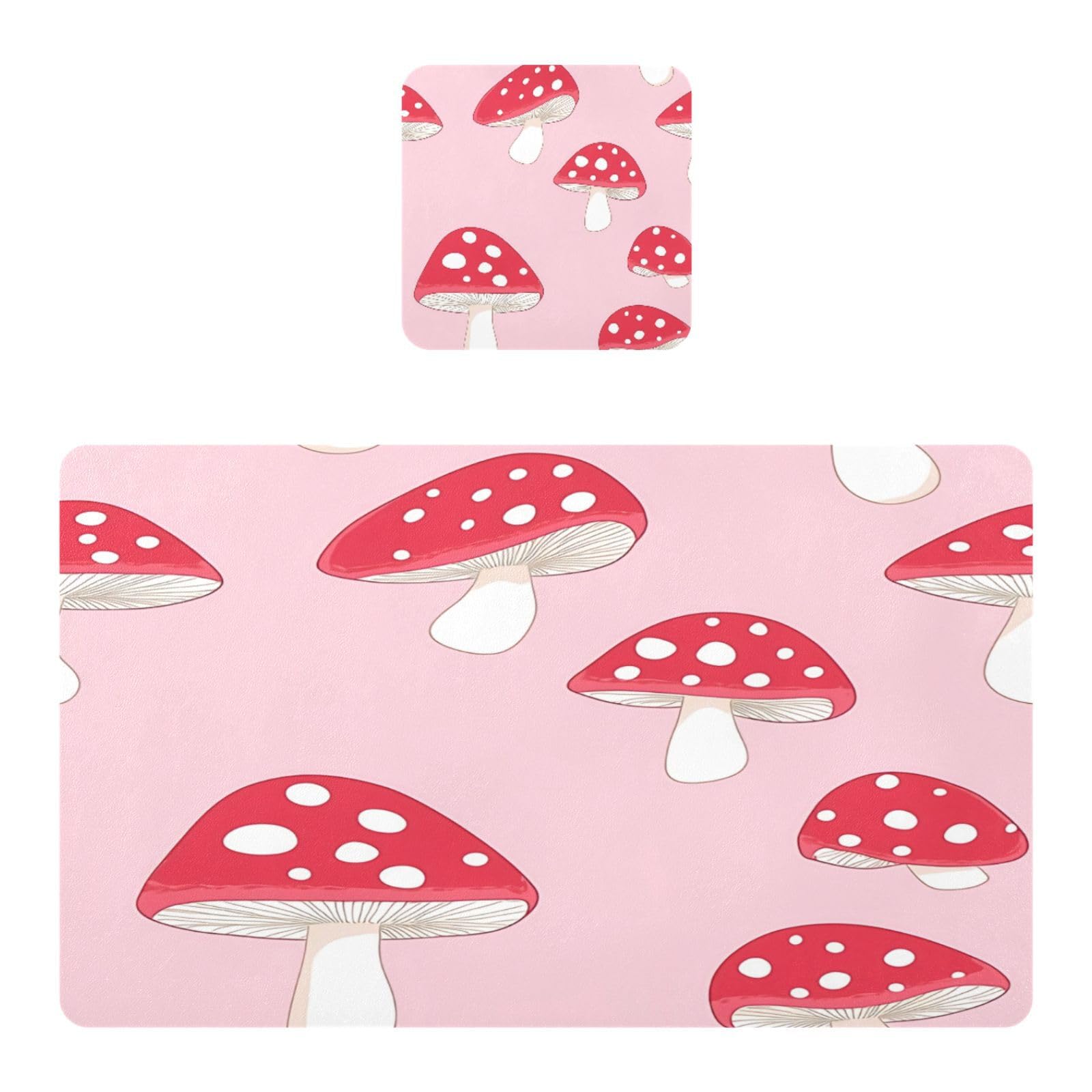 BURSTDDY Mushrooms Placemat Waterproof Place Mat for Dining Table