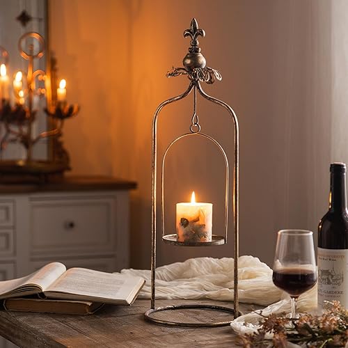 Portavelas de metal de elegancia de oro oscuro vintage de estilo europeo para el hogar, sala de estar, comedor, decoración de escritorio, candelabro