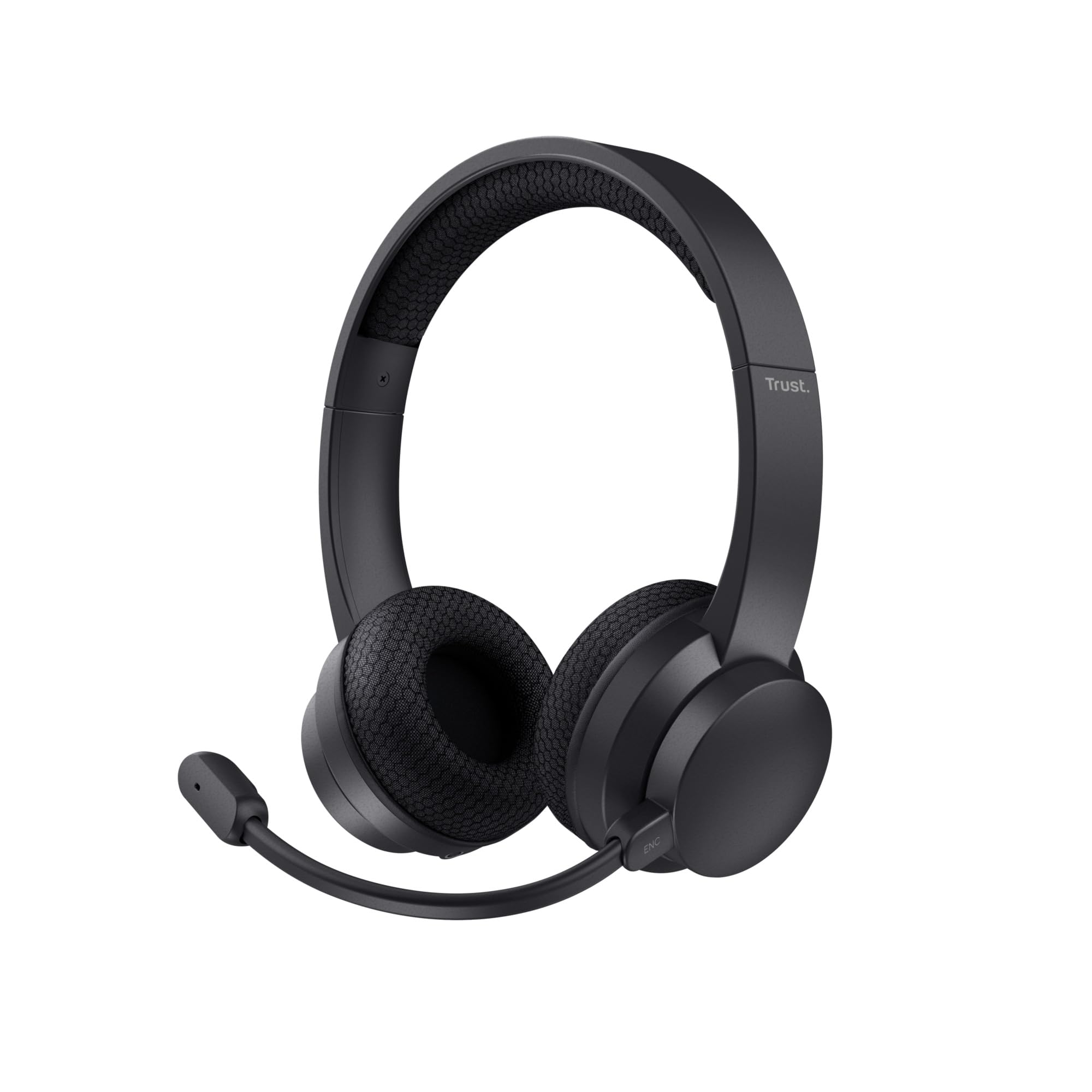 Trust Roha II Wireless Bluetooth Headset with Dual ENC Noise Cancelling Microphone, 85% Recycled Plastics, On Ear Lightweight Rechargeable Wireless Headphones Bluetooth for Home Office Work Teams