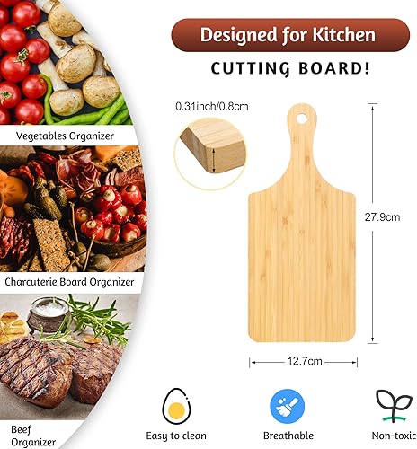 Miniatura 2 de Zubebe 50 tablas de cortar a granel de 11 x 5 pulgadas, mini tablas de cortar de madera con asa para servir para el día de San Valentín, boda,