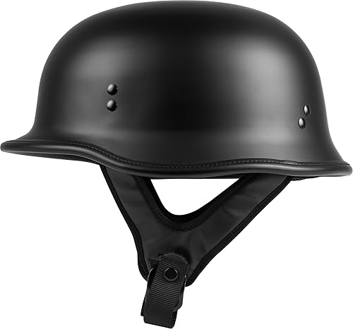 HIGHWAY 21 9-Millimeter German Beanie Helmet, Half Shell Motorcycle Gear,