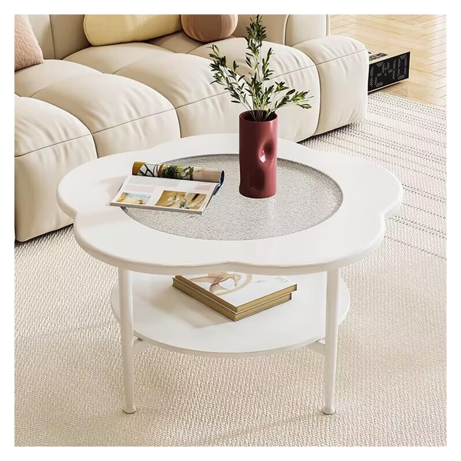 Amazon｜コーヒーテーブル センターテーブル モダンな不規則な形の  