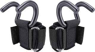 Keenso Lifting Hooks, 2 Pcs Weight Lifting Hook 330lbs Load Bearing Fitness Wrist Strap Hand Grip Support for Deadlift Pull Up