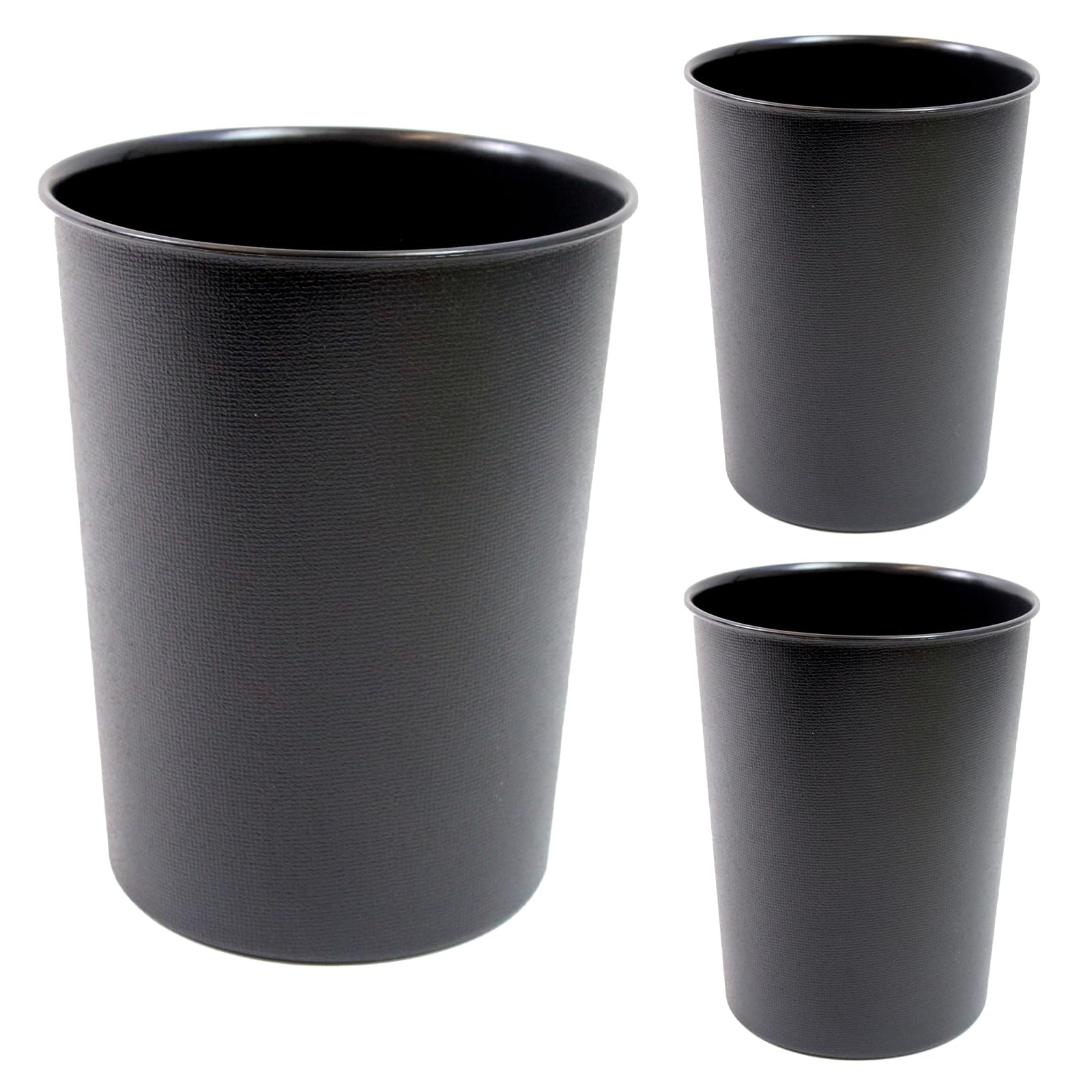 Lifestyle comfort ltd LSC Round Trash Can Bin Lightweight & Sturdy Plastic 5L Waste Paper Bin for Office Kitchen Bedroom & Bathroom Waste Basket Garbage Can Home Office Accessories (PACK OF3, BLACK)