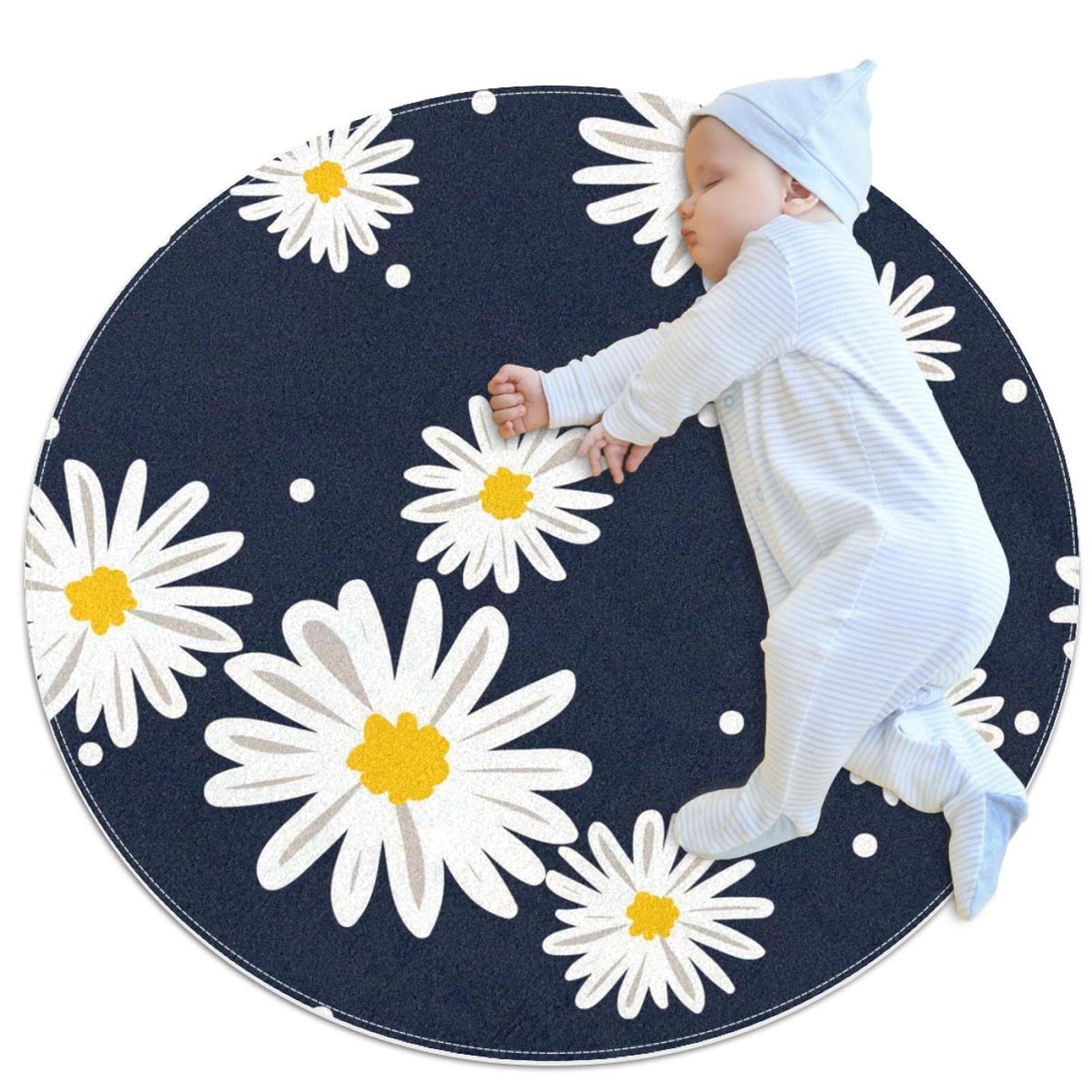 Tapis de salle de bain antidérapant rond 1m fini les glissades chambre et bain