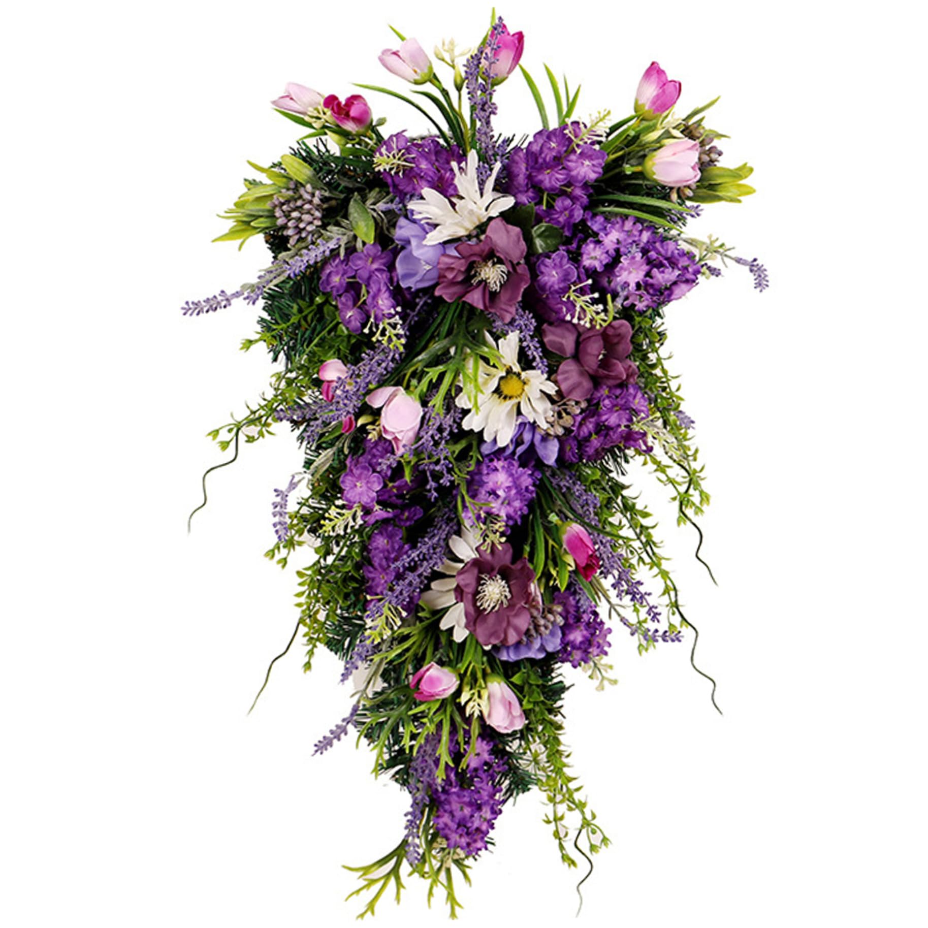 Couronne florale larme violette pour décorer un mariage ou sublimer votre porte d'entrée