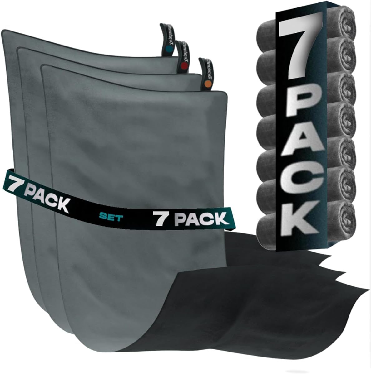 Sweat Towels Set 7 - Quick Dry Gym Towel Man and Woman Microfibre Towels for Gym Pack 7 - Exercise Towel Fast Dry - Odor-Free All Week