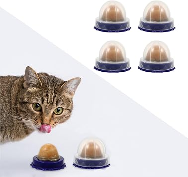 balacoo Catnip Candy Ball 4-Pack Lickable Cat Energy Treats Interactive Healthy Snacks for Cats Tongue Exercise and Play Support
