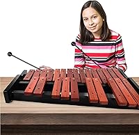 Vista 2 de TNZMART Xilófono de madera de 25 notas xilófonos Glockenspiel con mazo Instrumento de percusión profesional (xilófono)