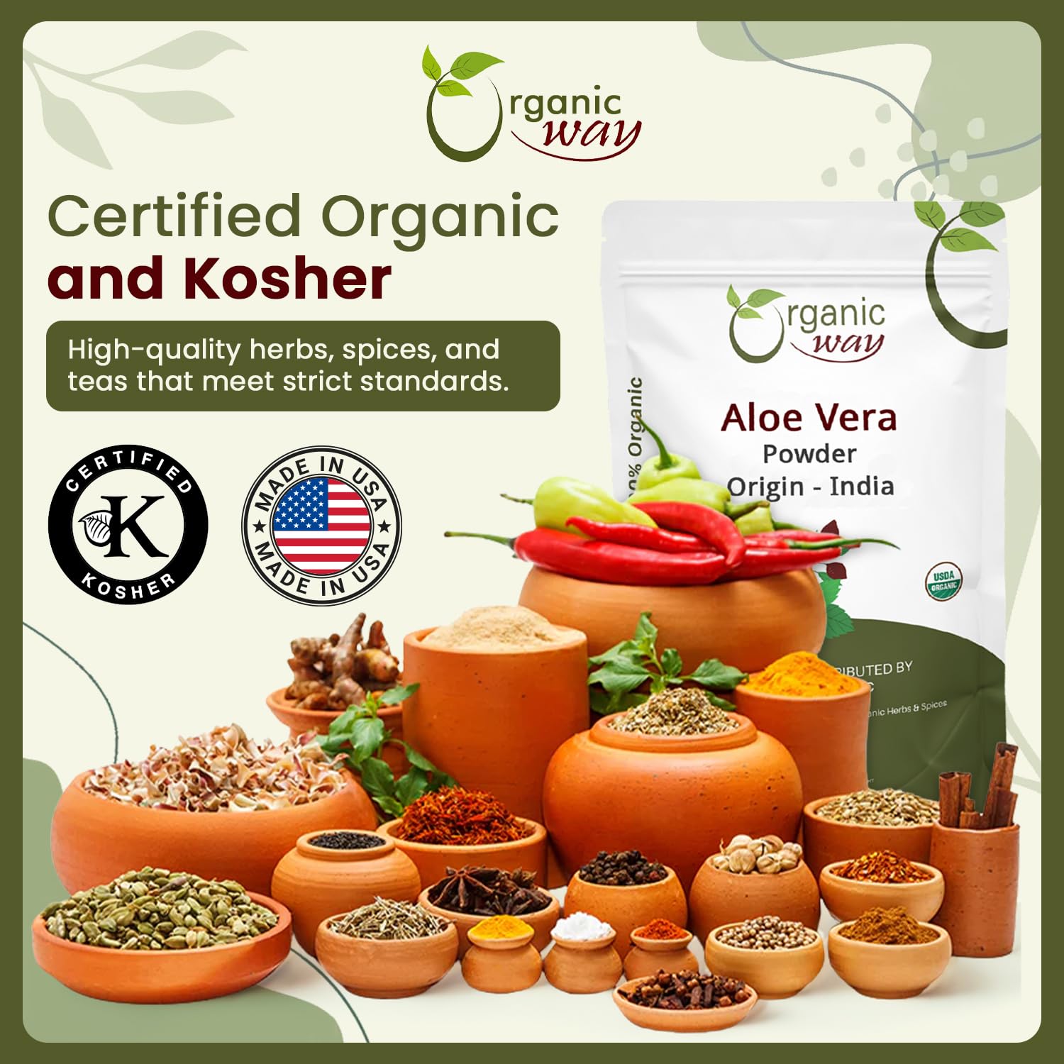 Organic Way Aloe Vera Leaf Powder - Origin - India (16 Ounce) — Amazon image 8