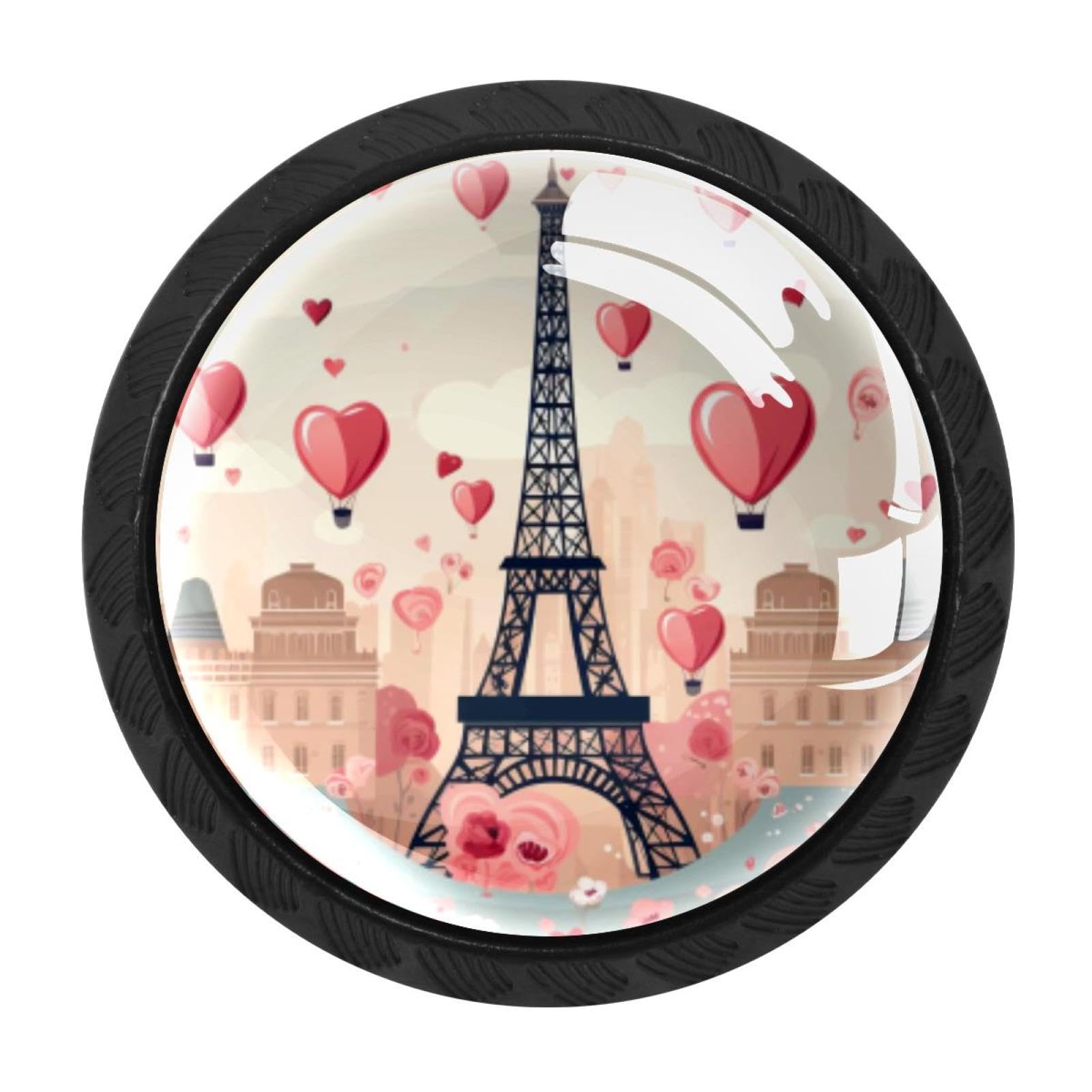 Chenzzzz Multicolored 09 4 Pack Eiffel Tower Valentine's Day Kitchen Cabinet Knobs Drawer Knobs Door Dresser Handles For Personalized Gifts Great For Any Occasion