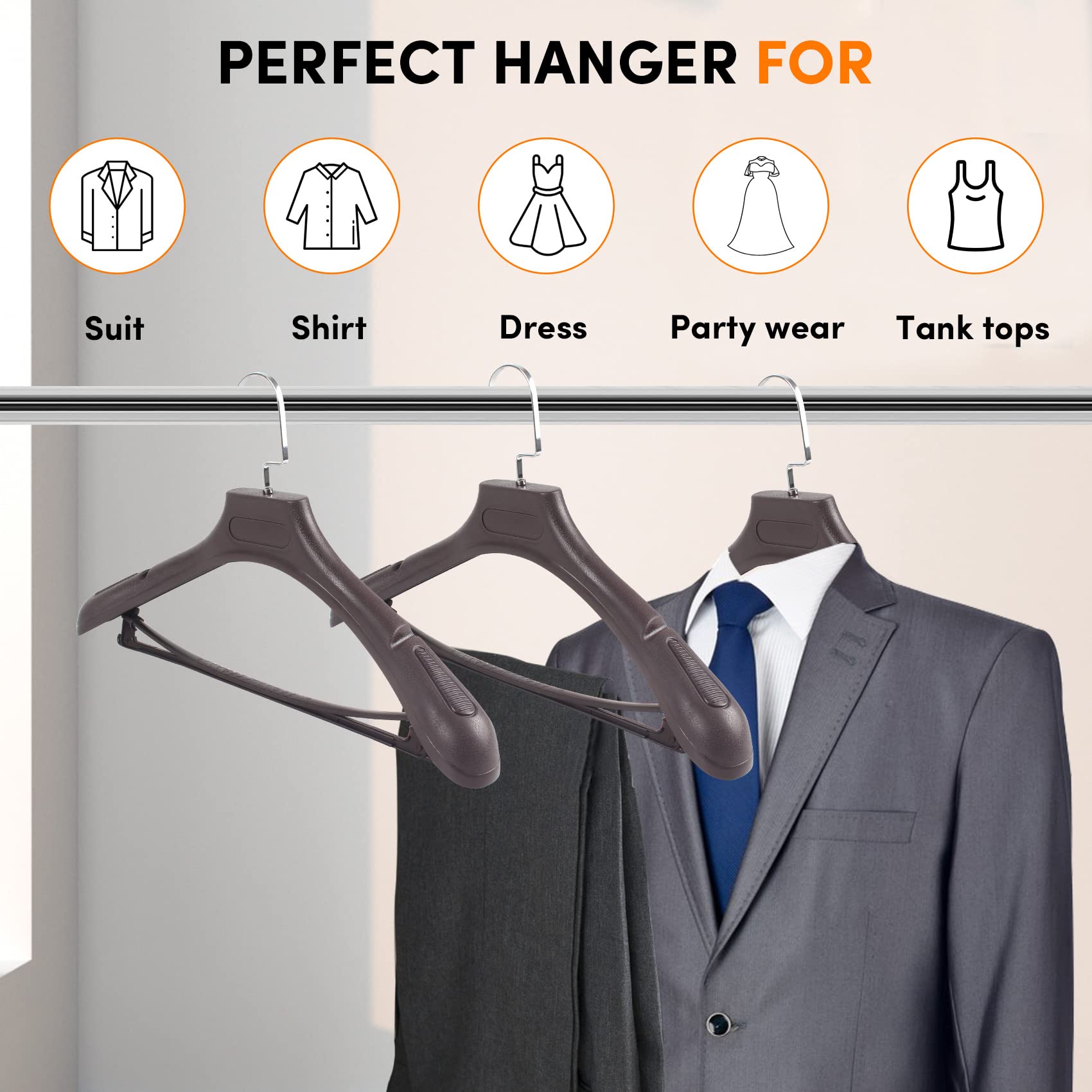 Amazon.com: DEDU Suit Hangers for Men 15 Pack Width 17.1