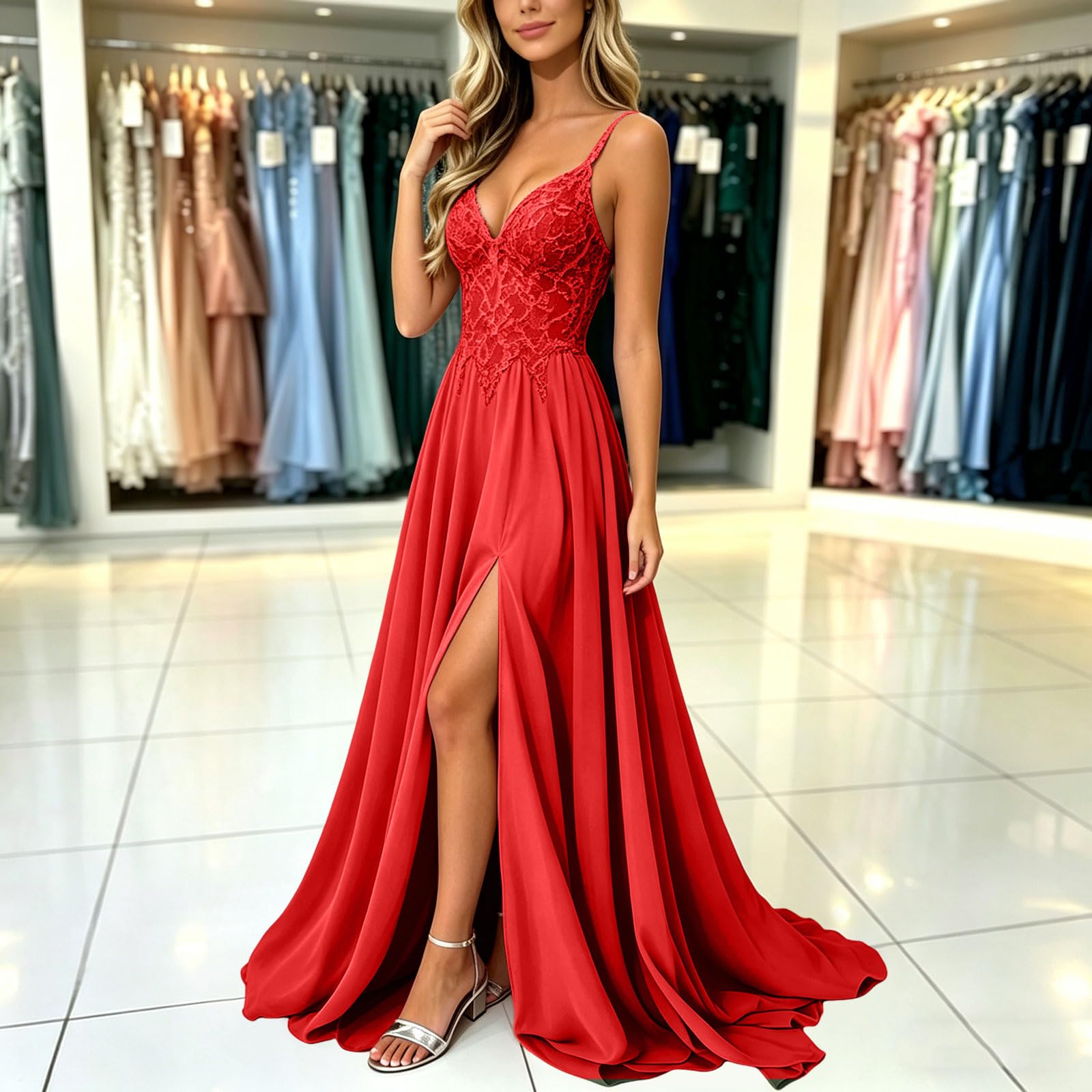 Vestido de Gasa para Mujer Cuello en V Plisado con Mangas Volantes Cintura Alta Corto Midi hasta la Rodilla Elegante para Fiesta Cóctel Boda Eventos Sociales Uso Diario
