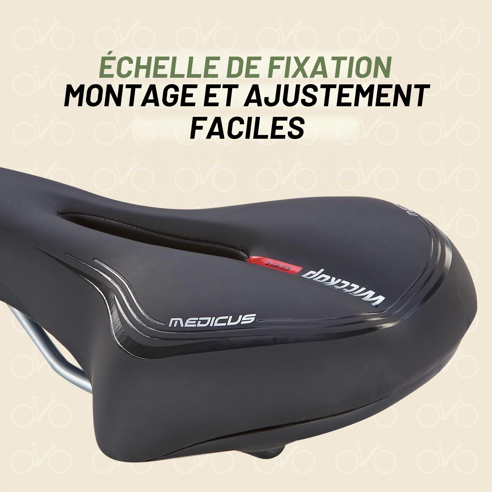 Prophete Wittkop Medicus Twin Saddle Trekking Saddle Bicycle Saddle Gel Insert and Elastomer Damping 5-Zone Padding Black