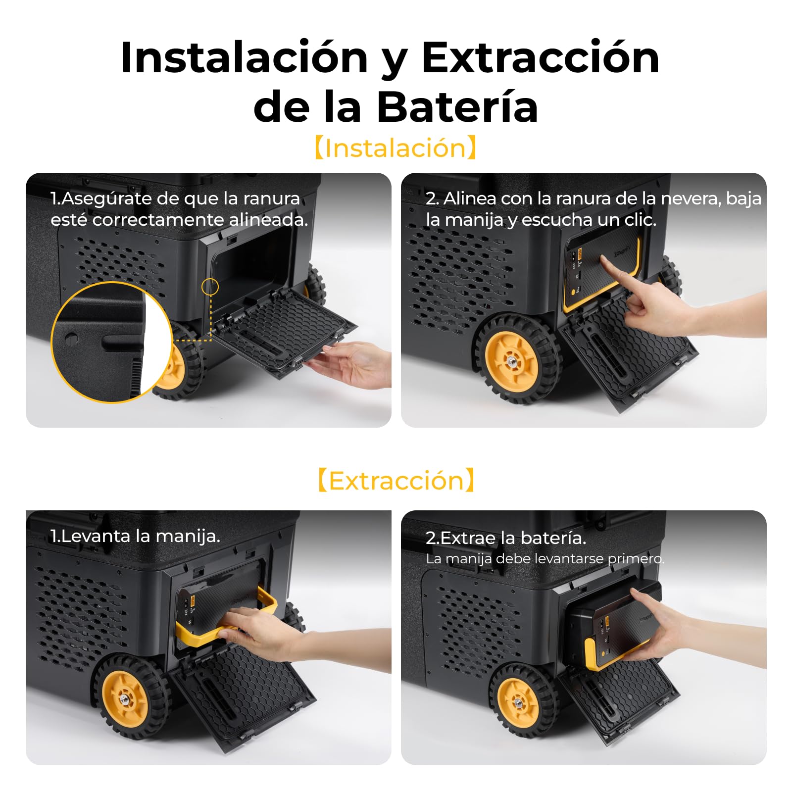 BougeRV Batería Portátil 240Wh para Nevera Coche CRD2 V2.0 Rocky V3.0 CRH20 CRX3 12v 230v, Estación de Energía de Compresor, Alimentación Externa con Salidas XT60 USB-A Tipo C