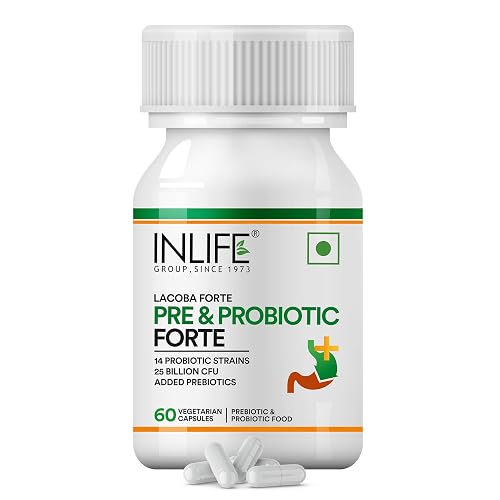 INLIFE Probiotics Forte 25 Billion CFU, 14 Strains with Lactobacillus Reuteri, Gut Digestive & Immune Health, Men Women, 60 Veg Capsules (Pack of 1)