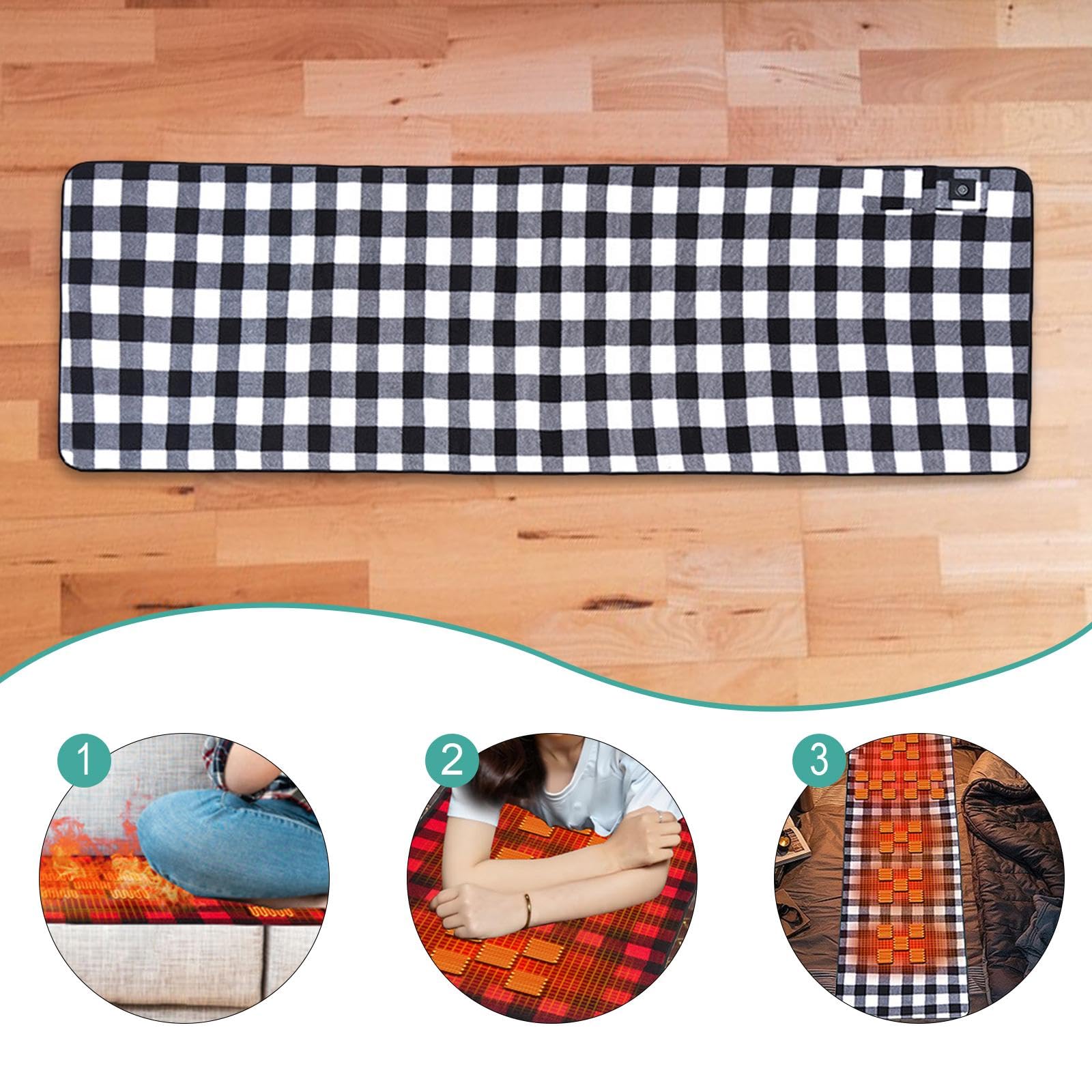 F Fityle Chauffe-Sac de Couchage Matelas Coussin Chauffant Tapis Chauffant Réglable en Polyester Flanelle pour Randonnée Extérieure Convient Au Camping Aux SPO