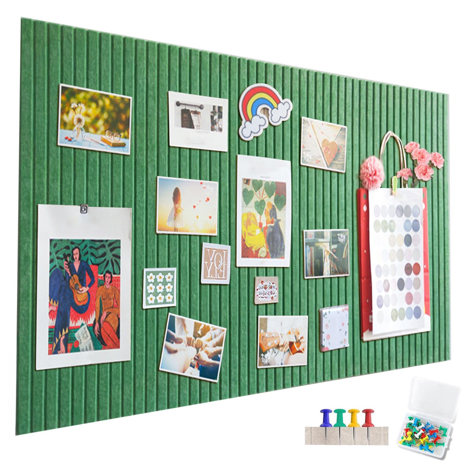 Large Felt Notice Board, Self-Adhesive, 60 x 40 cm Felt Board, Decorative Felt Notice Board, 0.9 cm Thick, Foldable Photo Board, Memo Boards, Bulletin Board, Wall Decoration for Office, Kitchen, Jewel
