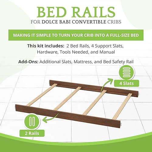 Vista 49 de CC KITS Kit de conversión de tamaño completo Rieles de cama para cunas Dolce Babi (gris paloma)